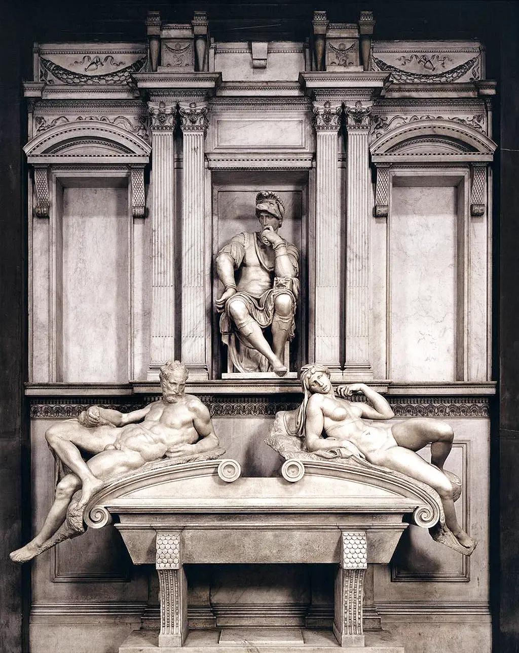 Tomb of Lorenzo de' Medici in Detail Michelangelo